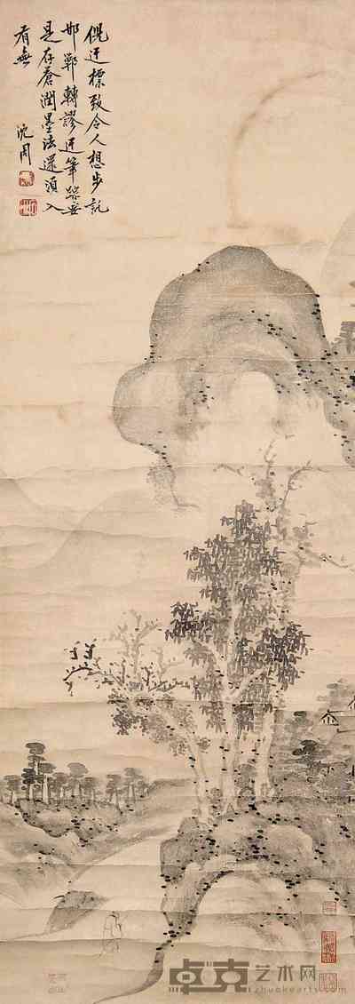 沈周（传） 山水人物 立轴 112×42cm